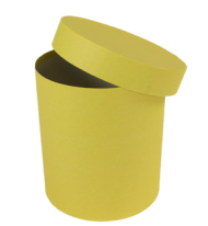 Коробка Круглая Однотонная Жёлтая L20см W20см H23см