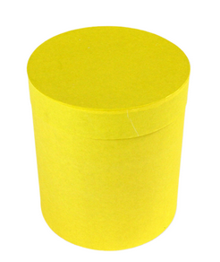 Коробка Круглая Однотонная Жёлтая L20см W20см H23см