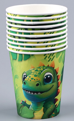 Стакан бумажный Динозавр 250мл*10шт Арт-9826249 Стакан бумажный Динозавр 250мл*10шт Арт-9826249