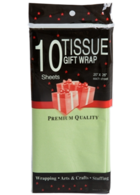 Бумага листами Тишью 50*66см Жемчужная Фисташковая (1уп/10шт) ЦЕНА за лист