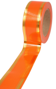 Лента Золот полоса 5см*50ярд Оранжевая РОССИЯ