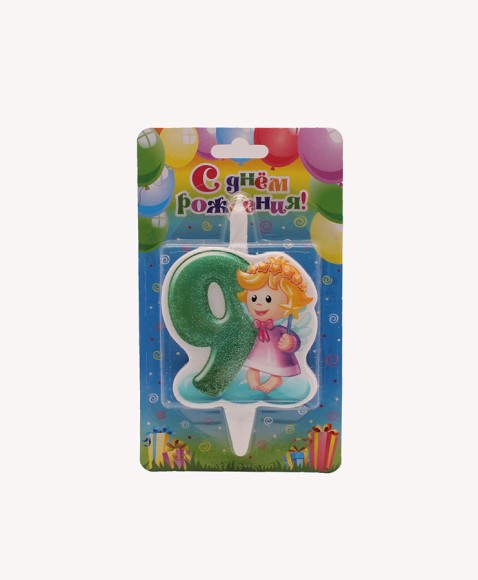 Свеча Цифра 9 Ангелок 3549