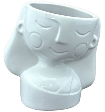 Кашпо Девочка № ГЛ0801 Белое (D-12см/0,45л)