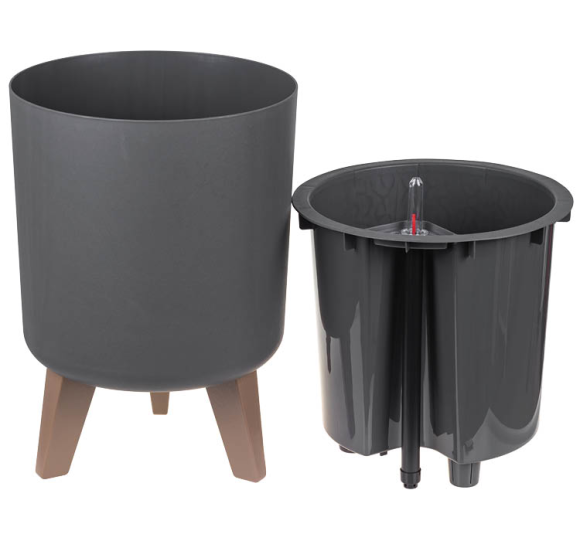 Горшок на ножках Флориан высокий 300мм 19лит Графитовый М-3159 (D-27см)