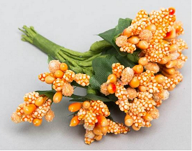 Набор Тычинки для искусственных цветов Оранжевые 12шт