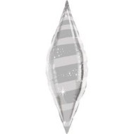 Шар фольгированный 40/102см Конус звездный вихрь серебро HSOFS