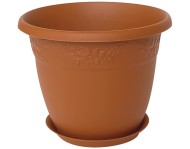 Горшок Рябина 250мм 5лит Французский серый с Поддоном М-3053