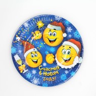 Тарелка бумажная Счастья в Новом году D-18см*6шт Арт-1070588