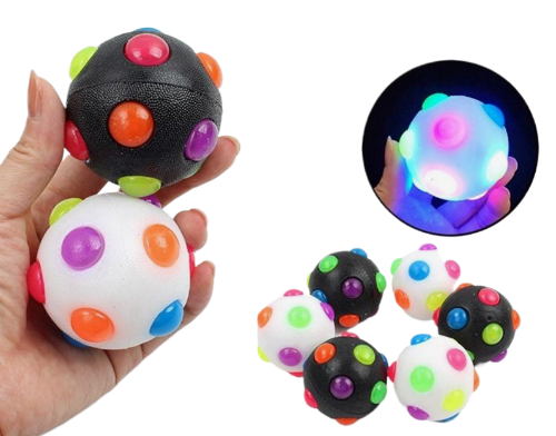 Мяч светящийся Точки 8см