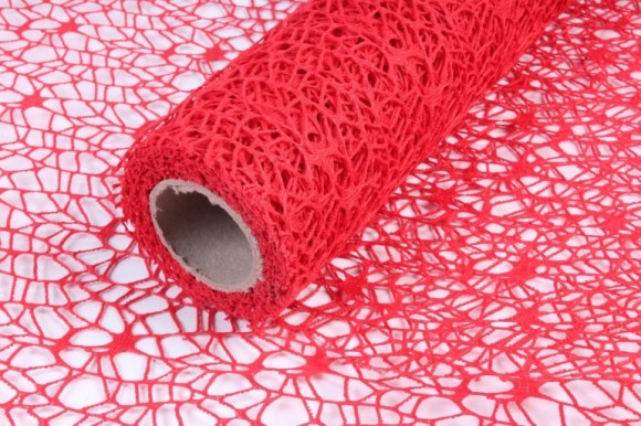 Сизаль ажурный красный 53см*4,5м