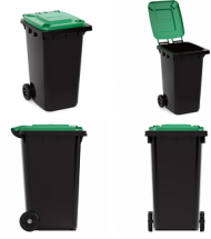 Контейнер универсальный 240лит Зелёный на колёсах М-5937 БАШ