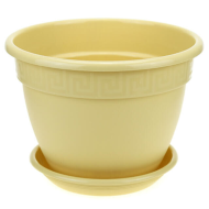 Горшок Антик 0,75лит D-13см Крем с поддоном (фиалочница)