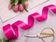 Лента Атласная 40мм*22ярд Малиновая