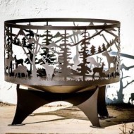 Чаша Костровая Олени Закат в Горах D-800мм Чаша Костровая Олени Закат в Горах D-800мм