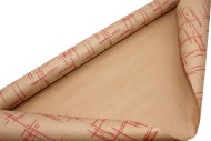 Бумага крафт Европа штрихи красный на коричневом 70см*8,5