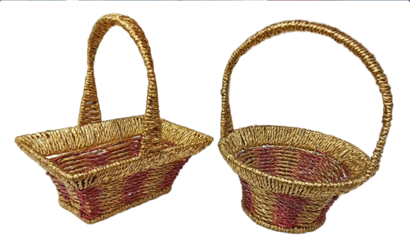 Корзинка плетение Золото №-1