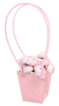 Сумочка для горшечных цветов 128*125мм Ромбы Розовая