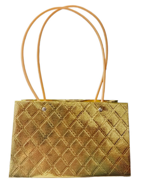 Сумочка для горшечных цветов 220*105*135мм Ромбы Золото