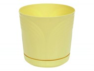 Горшок Корад 120мм Желтый с поддоном высота 11см