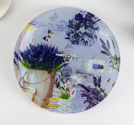 Фруктовница стекло Доляна Лаванда d=25/20см Арт-4541027