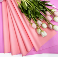 Пленка Листами Матовая двухсторонняя Пастельно-Розовая/Барби 58/58см(1уп/10шт)