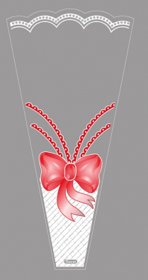 Конус рис/рис 30/60 Бант Красный (1уп/100шт) Цена за 1шт