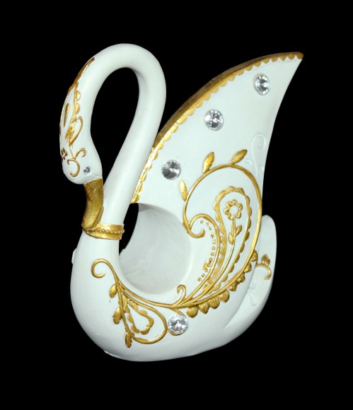 Статуэтка Декор Изысканный лебедь с золотым рисунком