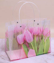Сумочка для горшечных цветов 270*210*110мм Тюльпаны розовые Арт-753