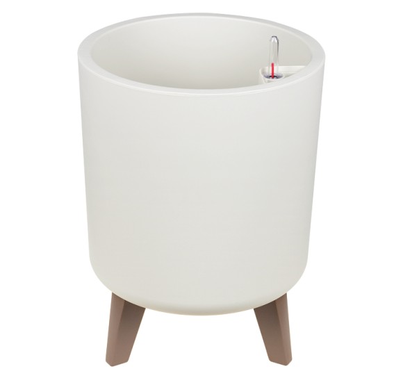 Горшок на ножках Флориан высокий 250мм 11лит Белый ротанг М-3157 (D-22см)