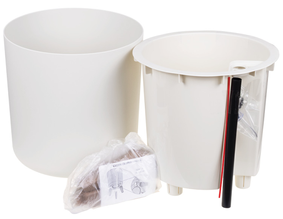 Горшок на ножках Флориан высокий 250мм 11лит Белый ротанг М-3157 (D-22см)