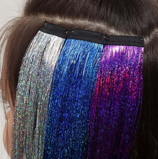 Цветная прядь Дождик на заколке Синяя 50см Арт-7721082 Цветная прядь Дождик на заколке Синяя 50см Арт-7721082