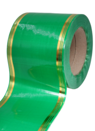 Лента Золот полоса 10см*50ярд Зелёная