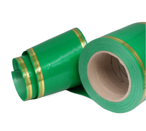 Лента Золот полоса 10см*50ярд Зелёная