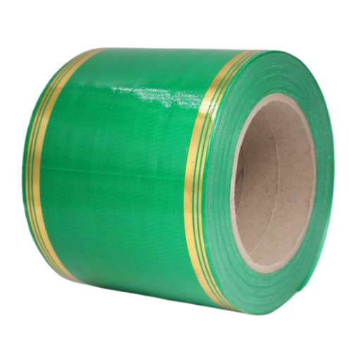 Лента Золот полоса 10см*50ярд Зелёная