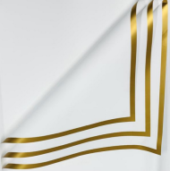 Пленка Листами Матовая Рамка Золото-Белая 58/58см (1уп/20шт) Цена за 1ЛИСТ