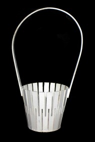 Корзина Натуральн Дерево 100/150/300мм с деревянной ручкой Белая