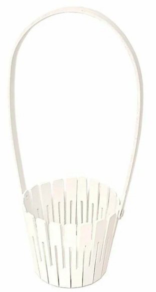 Корзина Натуральн Дерево 100/150/300мм с деревянной ручкой Белая Корзина Натуральн Дерево 100/150/300мм с деревянной ручкой Белая