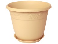 Горшок Рябина 130мм 0,8лит Латте с поддоном М-3052 (М-пл)