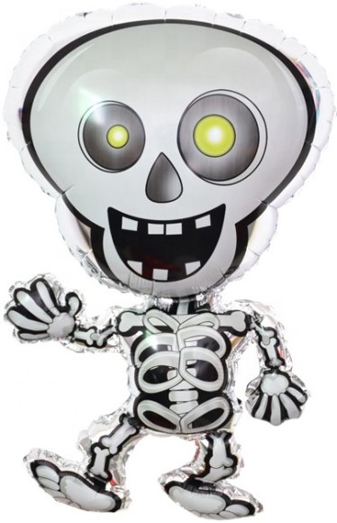 Шар фольгированный 28/71см Танцующий скелет