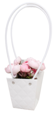 Сумочка для горшечных цветов 128*125мм Ромбы Белая