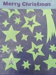 Наклейка Новогодняя Неоновая светятся в темноте 22,5*18см Арт-6239-15