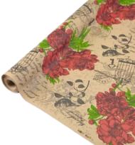 Бумага крафт Peones Натуральный-Красно-Зелёно-Чёрный 70см*10м