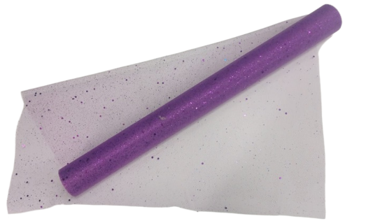 Сетка Фатин с блестками Фиолетовая 48см*5м