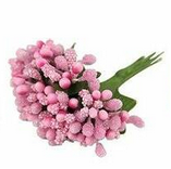 Набор Тычинки для искусственных цветов Розовые 12шт