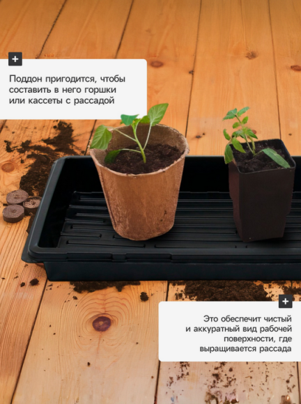 Поддон для рассадных горшков 550*300мм (глубина 5,6см) Поддон для рассадных горшков 550*300мм (глубина 5,6см)