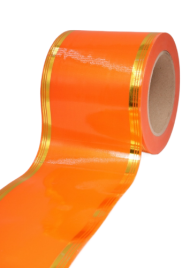 Лента Золот полоса 10см*50ярд Оранжевая