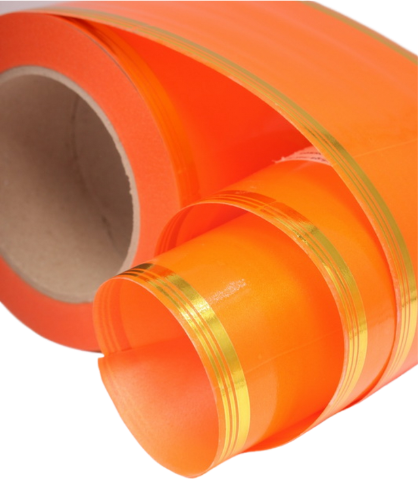 Лента Золот полоса 10см*50ярд Оранжевая Лента Золот полоса 10см*50ярд Оранжевая