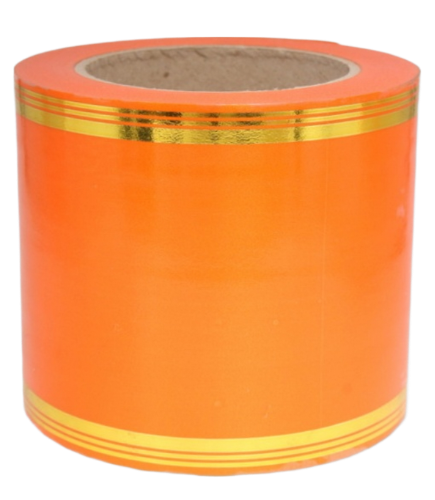 Лента Золот полоса 10см*50ярд Оранжевая Лента Золот полоса 10см*50ярд Оранжевая