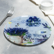 Тарелка стекляная обеденная Доляна Лаванда Арт-4540968 D-20см