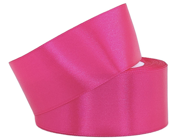 Лента Атласная 40мм*25ярд Ярко-Розовая